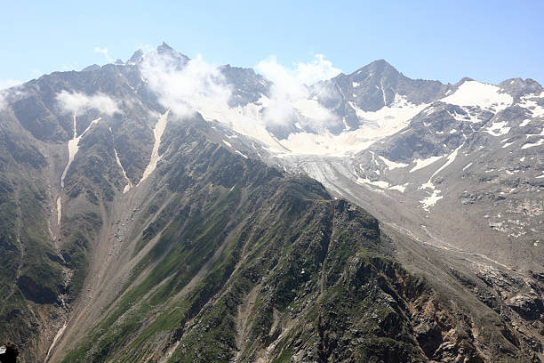istock Panoramic view of majestic mountain range with snowy peaks 2253346638