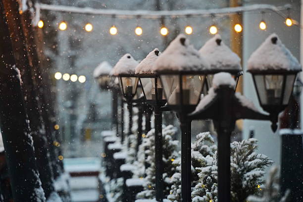Snowstorm at night