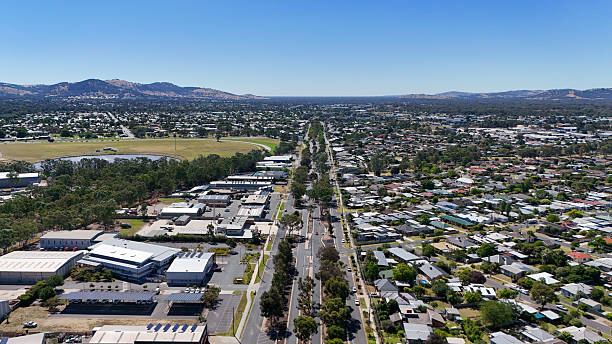 istock Aerial views of Thomas Mitchell Drive, Wodonga 2253350488