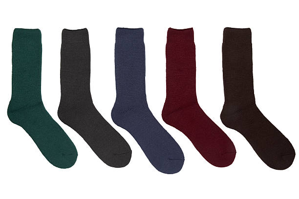 istock Collection of colorful striped socks  Isolated on White Background  . 2253350821