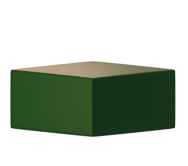 3d render dark green cube box isolated for product display podium and square geometric shape stand with minimal style