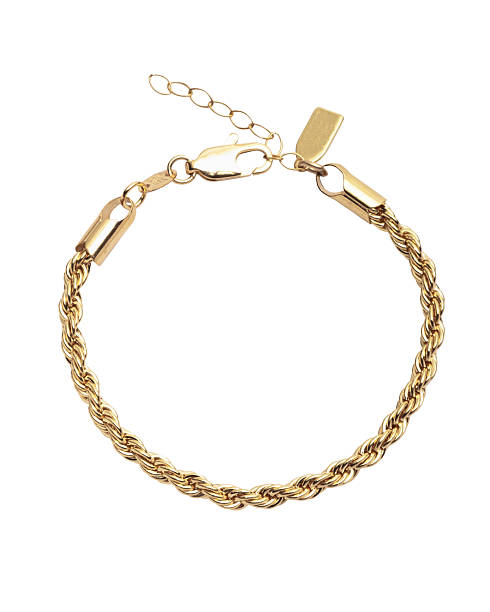 istock Gold Silver Chain Necklace Isolated on White Background. Bracelet 2253352862