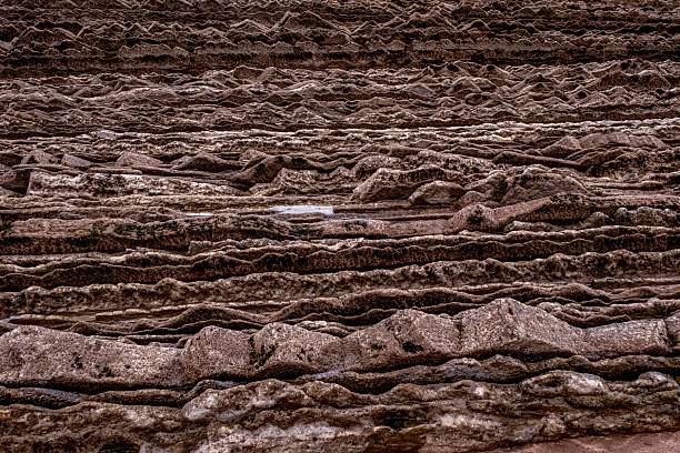 Abstract Flysch Rock Texture at Beach, Zumaia, Spain