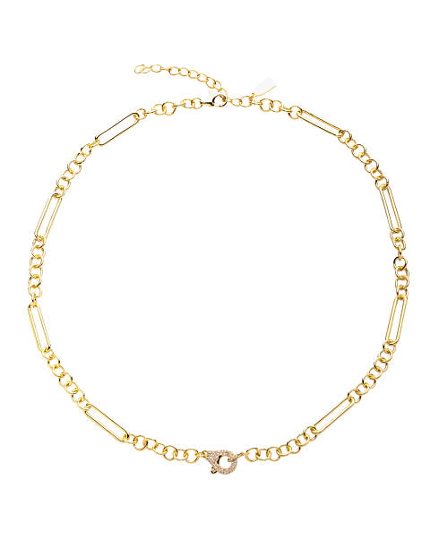 istock Gold Silver Chain Necklace Isolated on White Background. Bracelet 2253352931