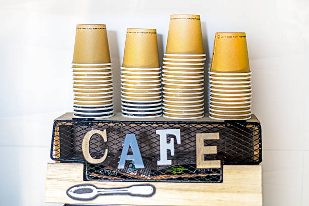 paper craft coffee cups for a coffee machine. Good morning