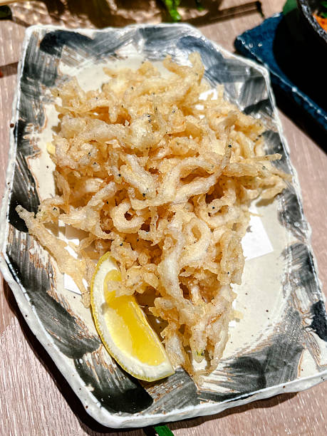Fried dried thai baby fish dish