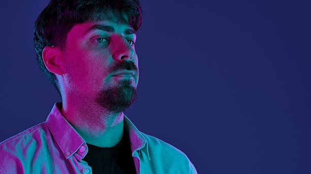 istock Profile of a Man with Neon Lighting Effect 2253364129