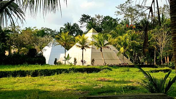 istock Modern Pyramids in Lush Tropical Garden 2253365113