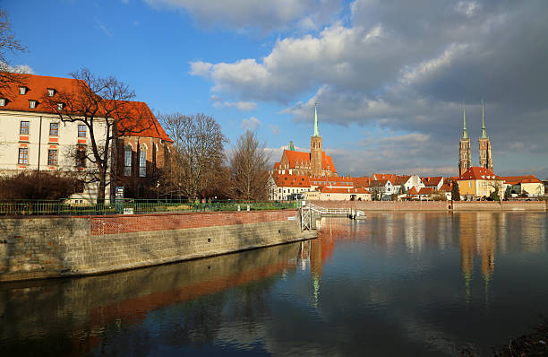 Islands on Odra River in the city of Wroclaw, Poland