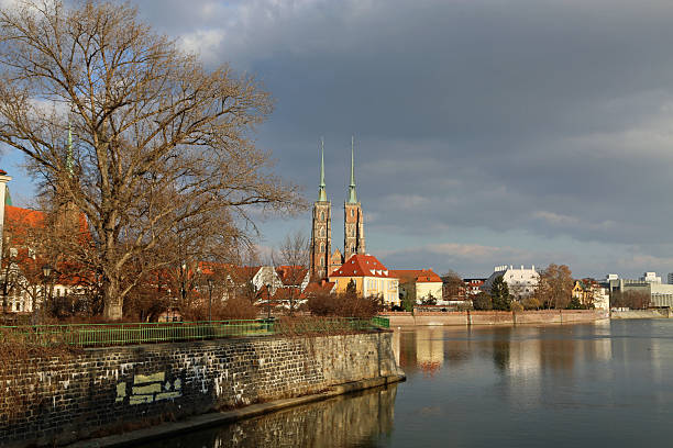 Islands on Odra River in the city of Wroclaw, Poland