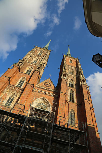 Gothic 13th century cathedral in Wroclaw, Poland