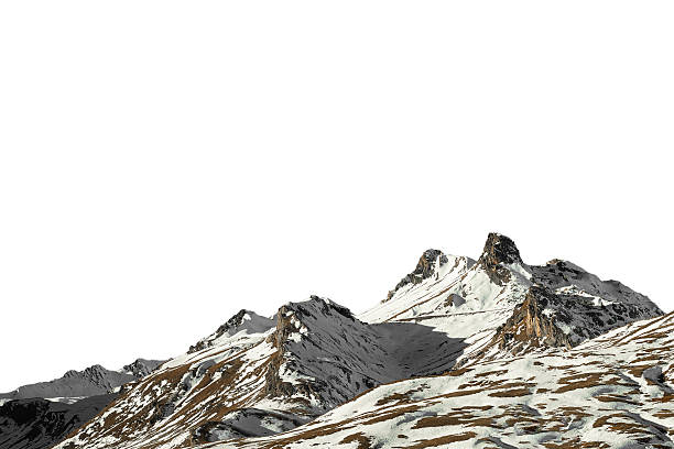 istock Alpine mountain summit isolated on white background 2253368034