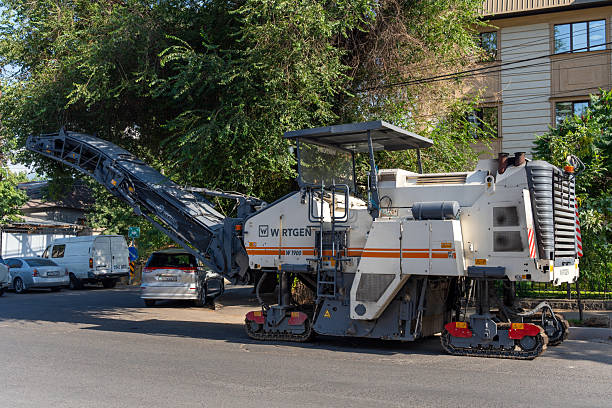 Almaty, Kazakhstan - July 21, 2025: A Wirtgen W1900 road milling machine is parked. Asphalt road work