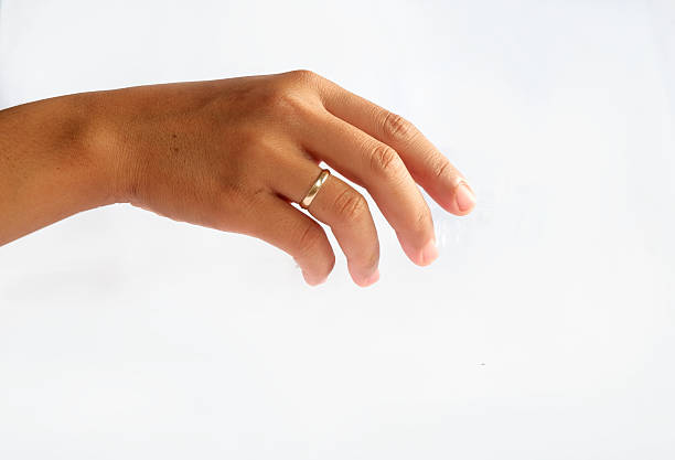istock Close-Up of Hand and Ring pick gesture isolated on white 2253375202
