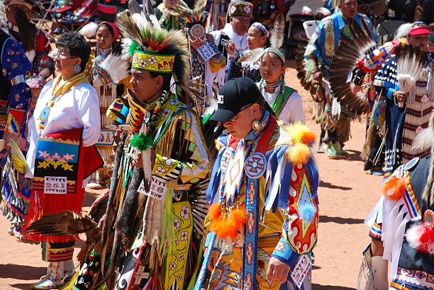 Bolton, NC  October 18, 2025: A Native American man in ceremonial dress at the 2025 Waccamaw Siouan Pow Wow in a celebration of native culture and heritage.