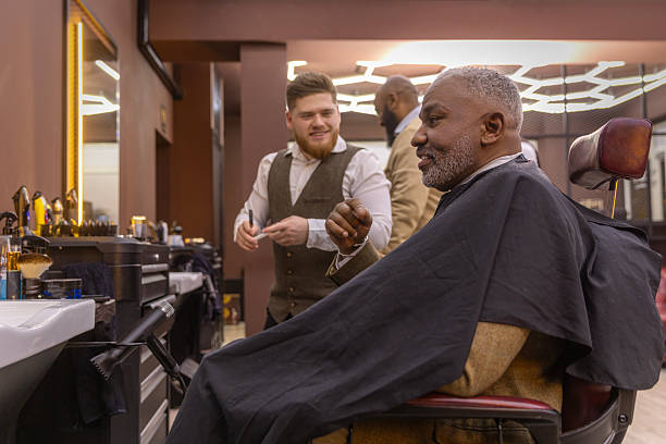 istock Black man at a Turkish barber 2253383679