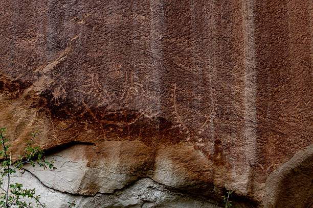 Rock art found throughout southern Utah and Northern Arizona, paintings scratched or painted on stone with pigment.
