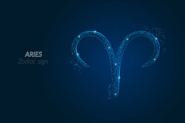 istock Abstract futuristic image of aries zodiac sign. Astrological horoscope characteristic. Polygonal vector illustration looks like stars in the blask night sky in spase. Digital low poly design. 2253392649