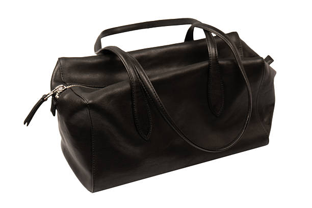 istock Black leather bag isolated on white background. Satchel bag. 2253396204