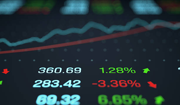 istock Rising stock index chart, market data, trading, financial figures. 2253396386