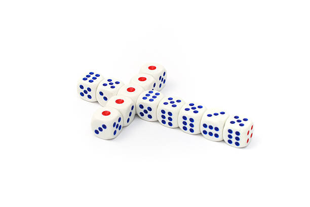 istock White Dice Arranged in a Cross Shape on a White Background 2253397004
