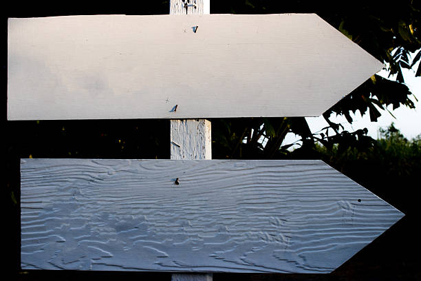 White wooden sign for text, directions
