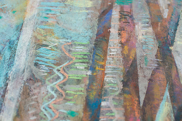 istock Abstract spring artwork in mixed media with dry pastel, acrylic and watercolor. 2253405630