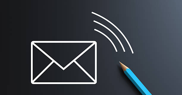 Concept of email receiving and sending on blackboard