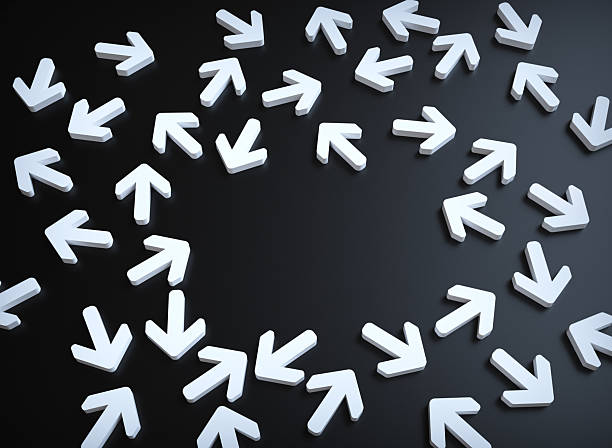 White arrows isolated on Black