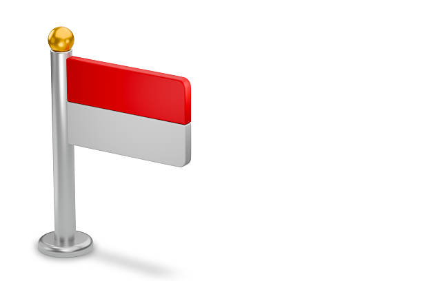 Indonesian national flag design presenting country identity and patriotism. 3d rendering
