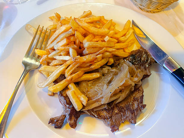 French fries with  meat