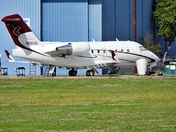 Ft. Lauderdale, Broward County, Florida, USA, December 23, 2025. A Canadair fixed wing multi engine (22 seats / 2 engines) N501JQ parked at the Ft. Lauderdale Executive Airport.