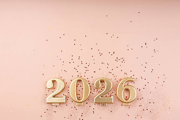 istock Sparkling Flat Lay for 2026 New Year Celebration 2253424852