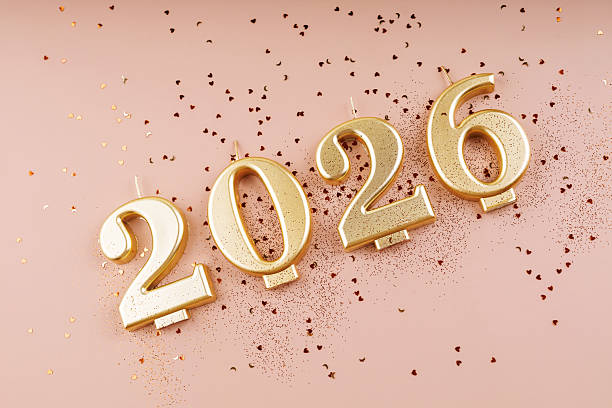 istock 2026 Celebration Banner with Golden Candles 2253424856
