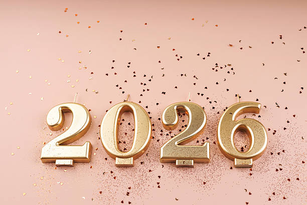 istock Festive Holiday Layout Featuring 2026 Candle Numbers 2253424885