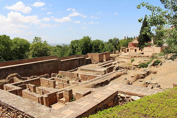 Ancient Ruins Around Alhambra complex  Granada, Spain, July 2024