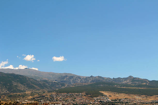 Mountain and Hill Landscape Viewed from Alhambra  Granada, Spain, July 2024