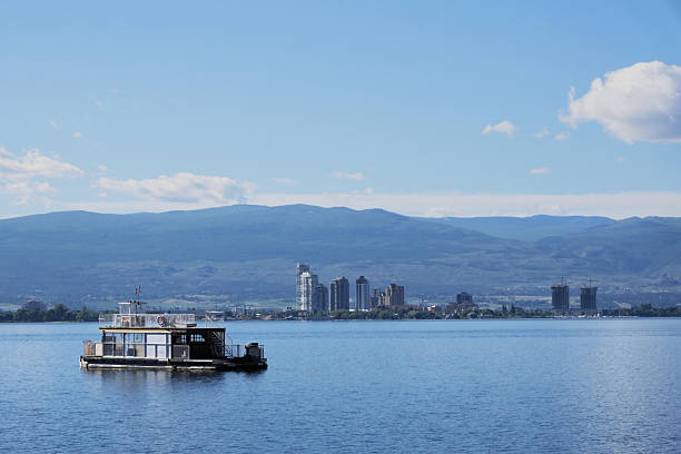 Okanagan Lake at Westside Road during a spring season in West Kelowna, British Columbia, Canada.