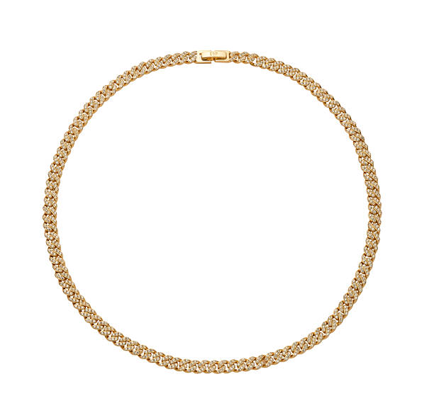 istock Gold Silver Chain Necklace Isolated on White Background. Bracelet 2253441918
