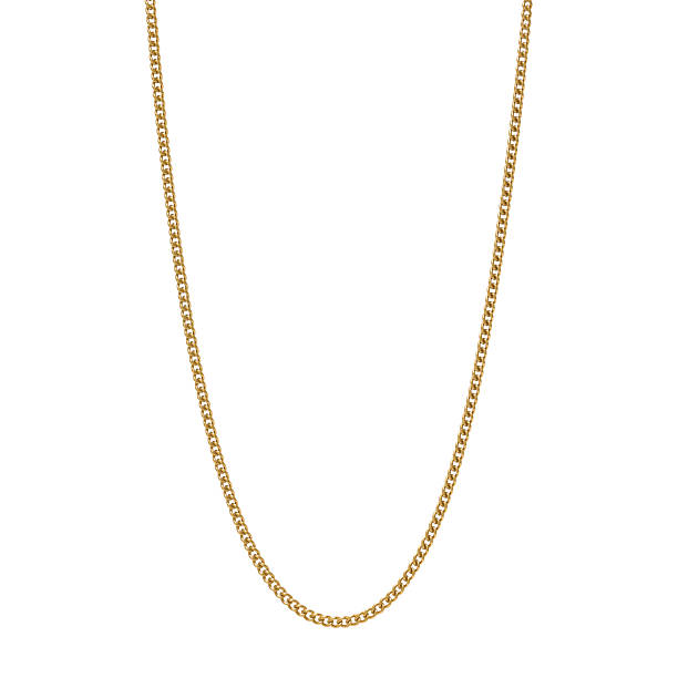 istock Gold Silver Chain Necklace Isolated on White Background. Bracelet 2253441928