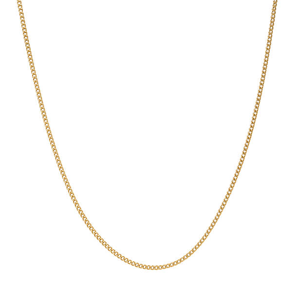 istock Gold Silver Chain Necklace Isolated on White Background. Bracelet 2253441932