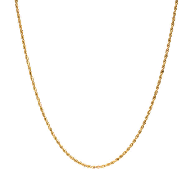 istock Gold Silver Chain Necklace Isolated on White Background. Bracelet 2253441945