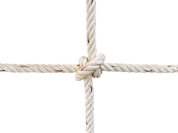 Complex knot made of colorful cables and ropes, cgi