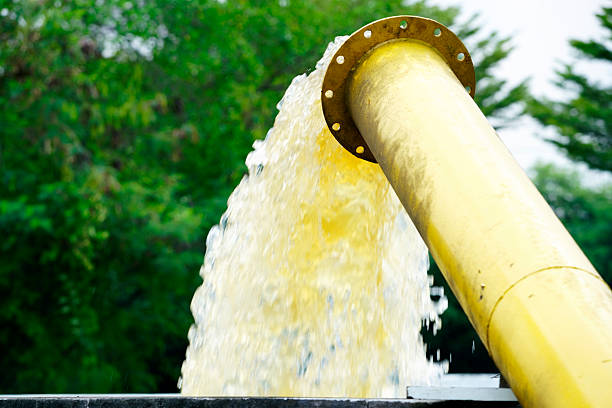water pump used to irrigate the orchard. Selective Focus