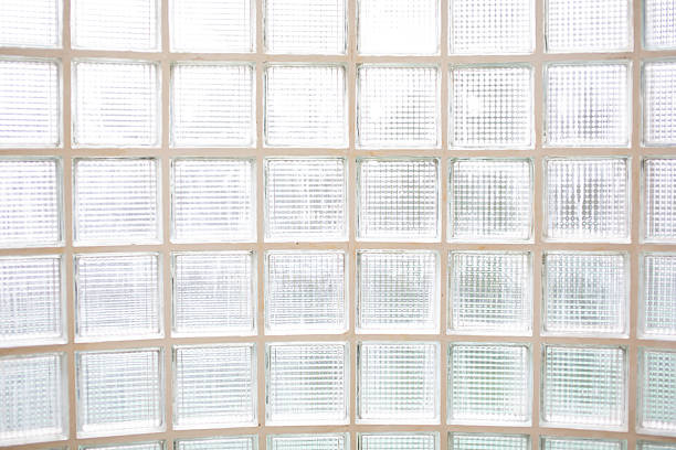 istock Clear glass block brick wall to catch light 2253442363