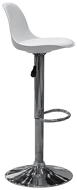istock White seat steel bar stool isolated on white background with clipping path 2253444149