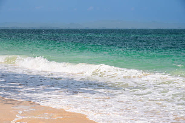 Serene ocean waves and turquoise waters under clear blue skies—perfect for screensavers or background use.