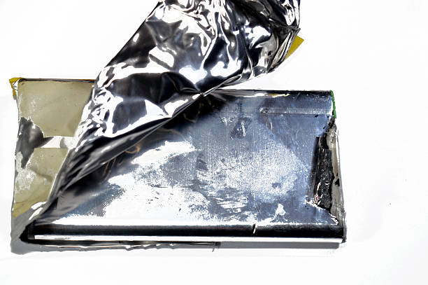 A swollen puffy Lithium Polymer (LiPo) battery, also called spicy pillow due to the potential fire hazard, internal failure of the batteries often caused by gas buildup due to overcharging or damage