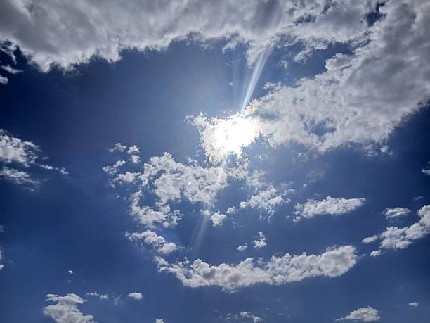 Many clouds in the sky and thick clouds blocking the sun's rays in winter