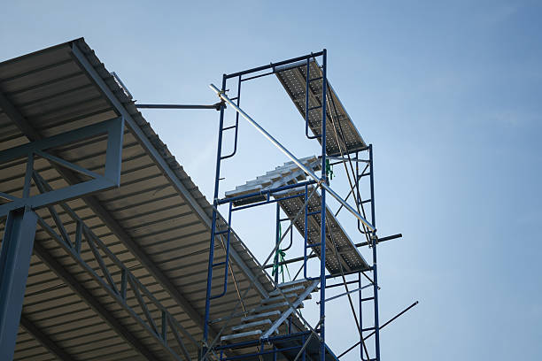 istock Scaffolding structure with stairway for going to higher floor. 2253451607